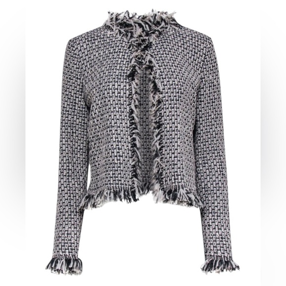 St. John- NWT Cashew and Caviar Multi Tweed Longsleeve Fringe Dinner Jacket - Picture 1 of 3
